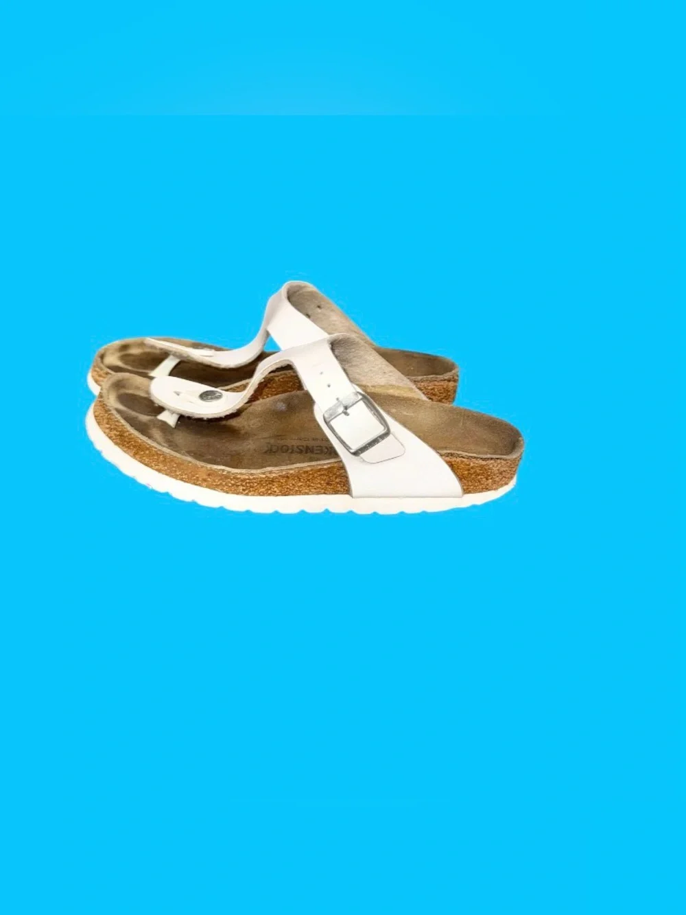 Birkenstock Gizeh white thong sandals women’s GIRL’s shoes size 35 4 4.5
